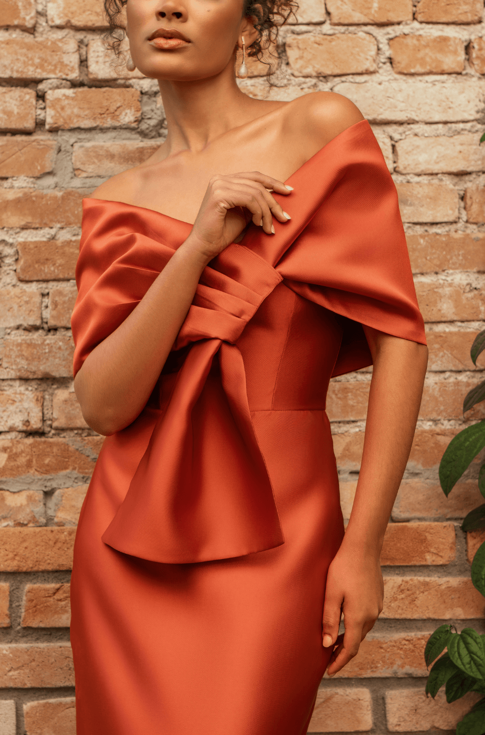 Vestido De Festa Longo Tarsila Terracota - Hover