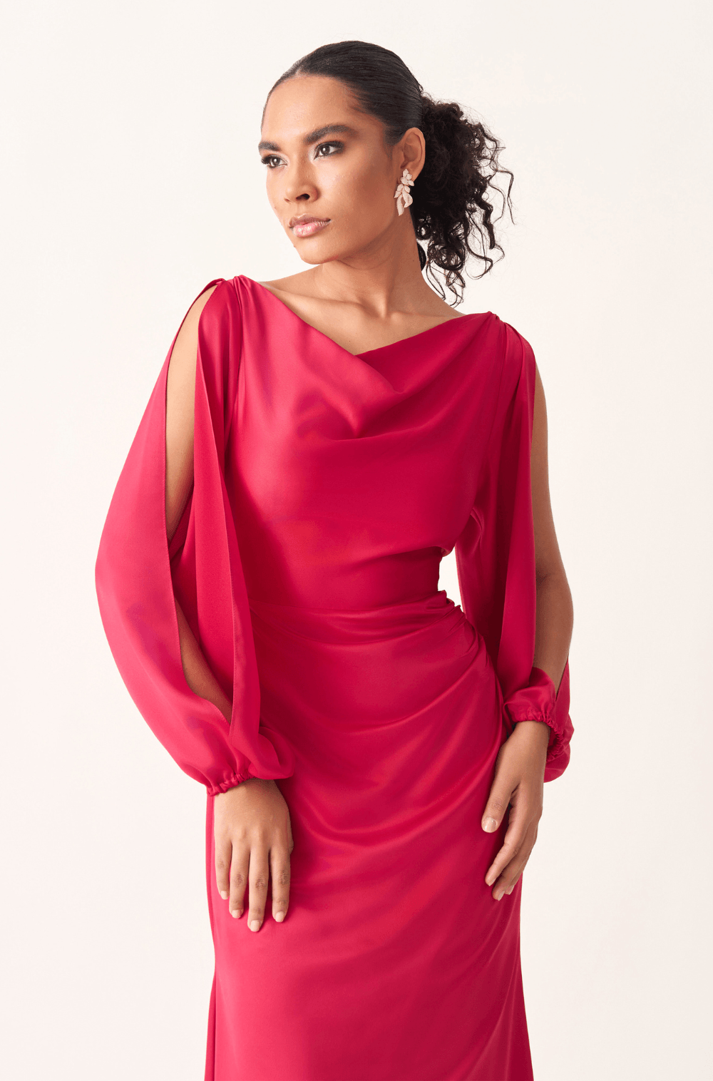 Vestido De Festa Longo Janine Magenta - Hover