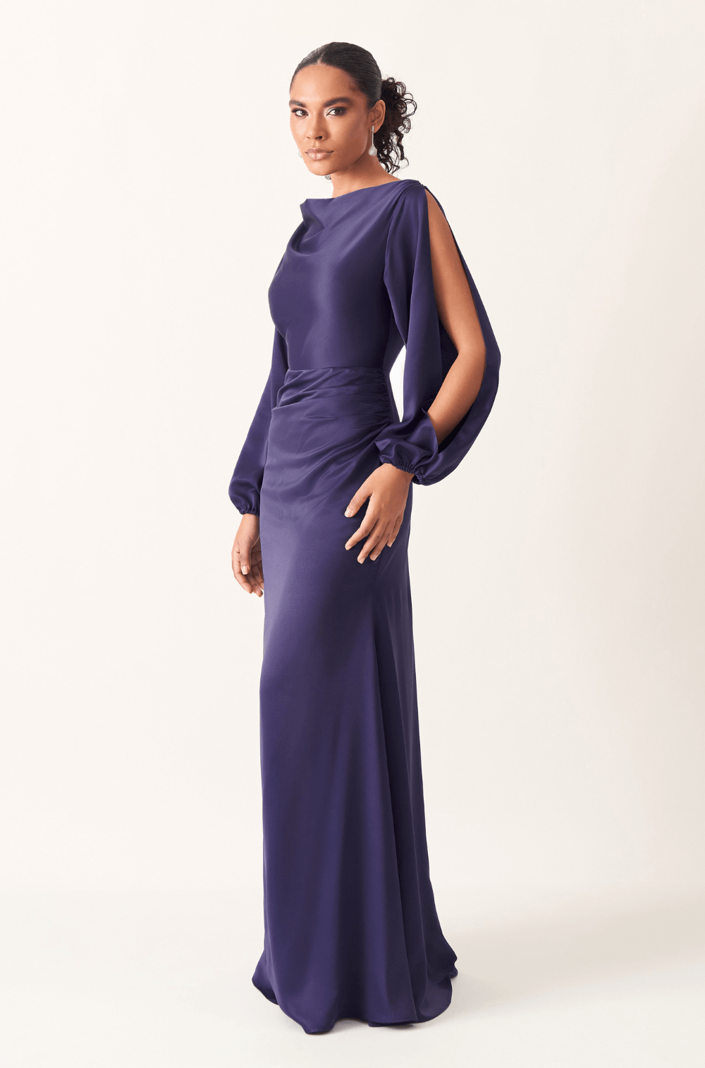 Vestido De Festa Longo Janine Azul Marinho