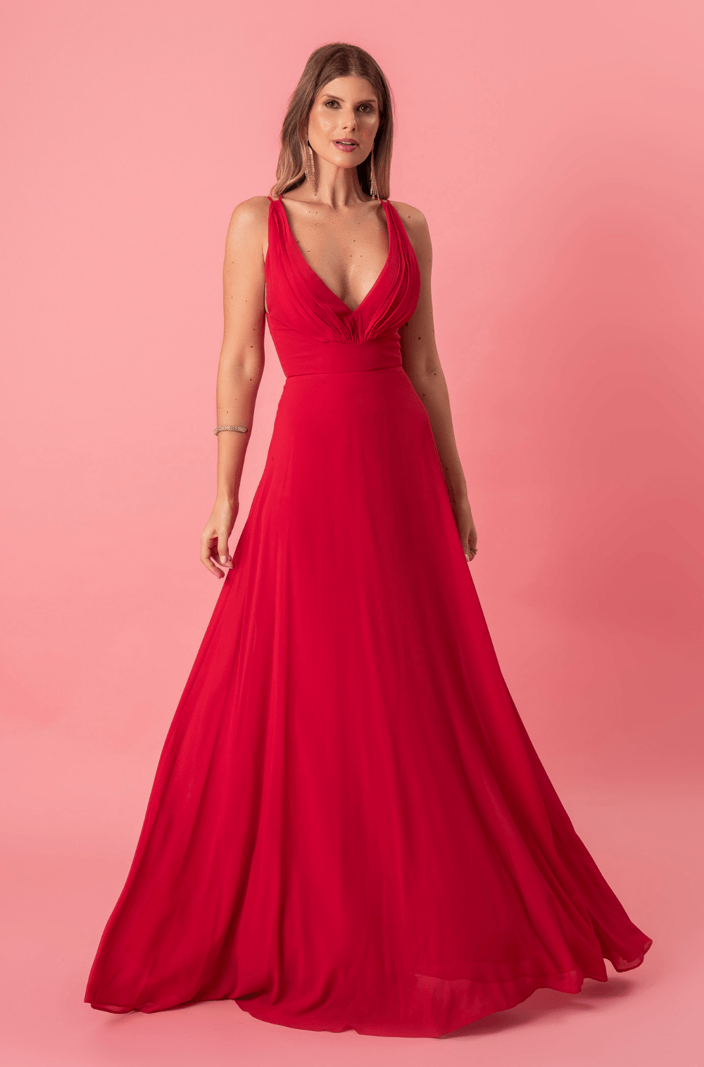 Vestido De Festa Longo Moana Vermelho