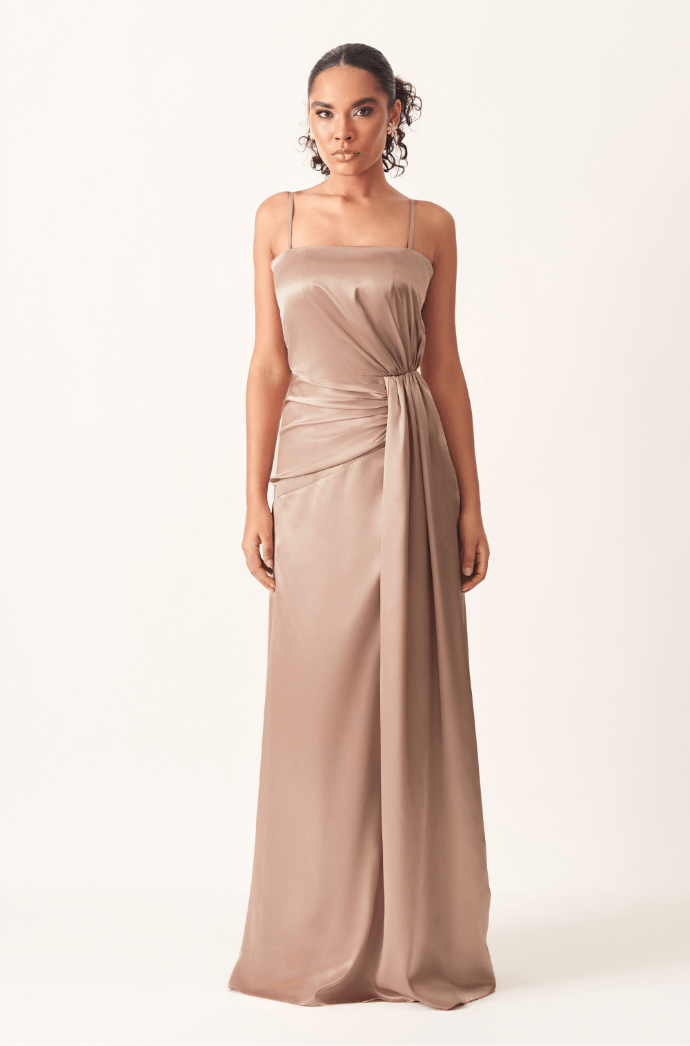 Vestido De Festa Longo Eliana Champagne
