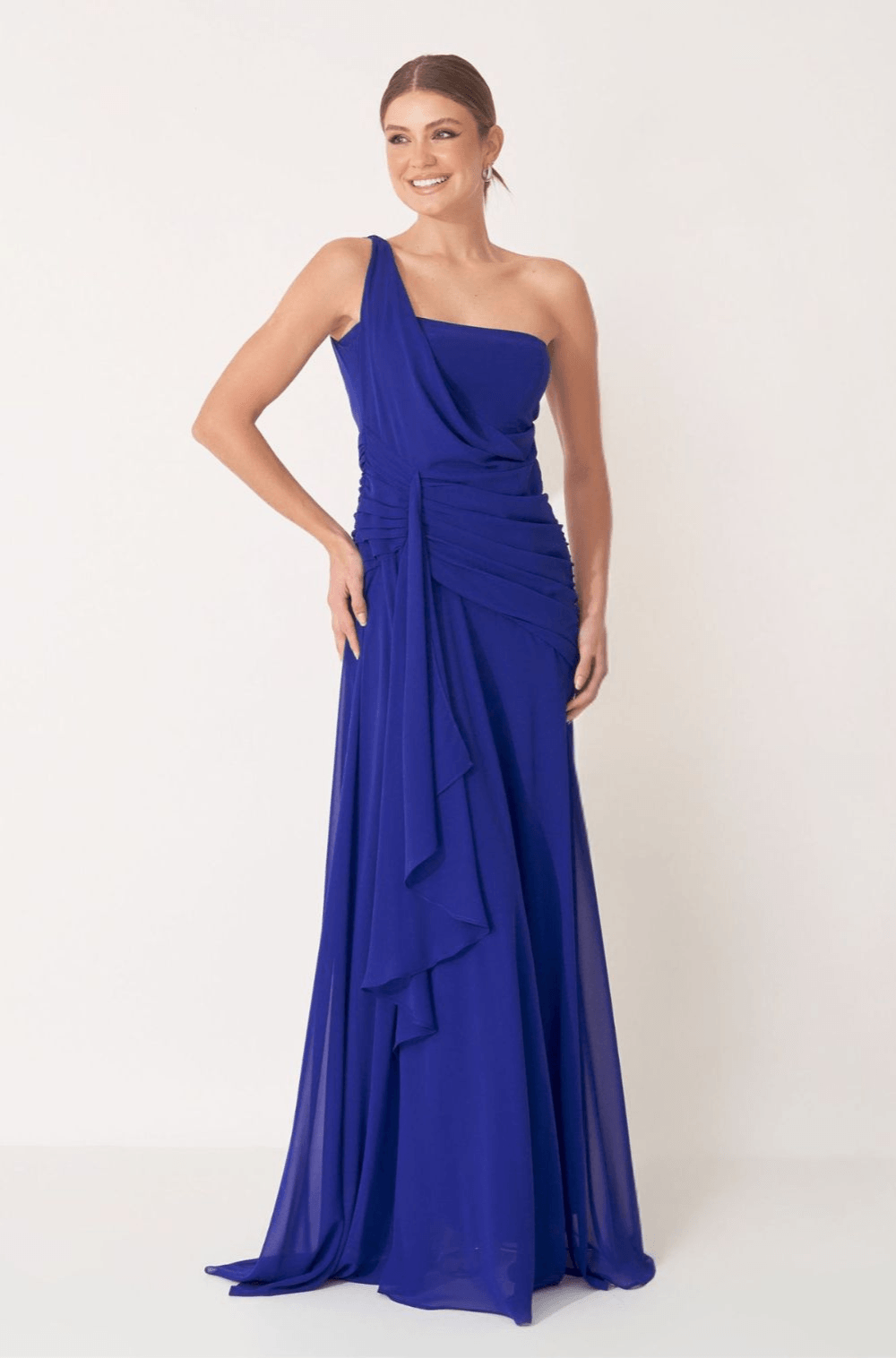 Vestido De Festa Longo Areta Azul Bic