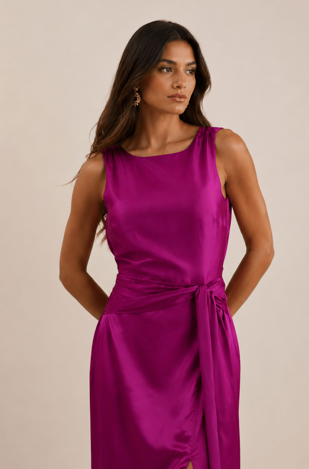 Vestido Longo Gisa Fucsia - Hover
