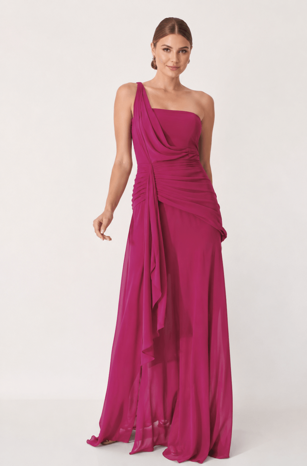 Vestido De Festa Longo Areta Rosa Escuro