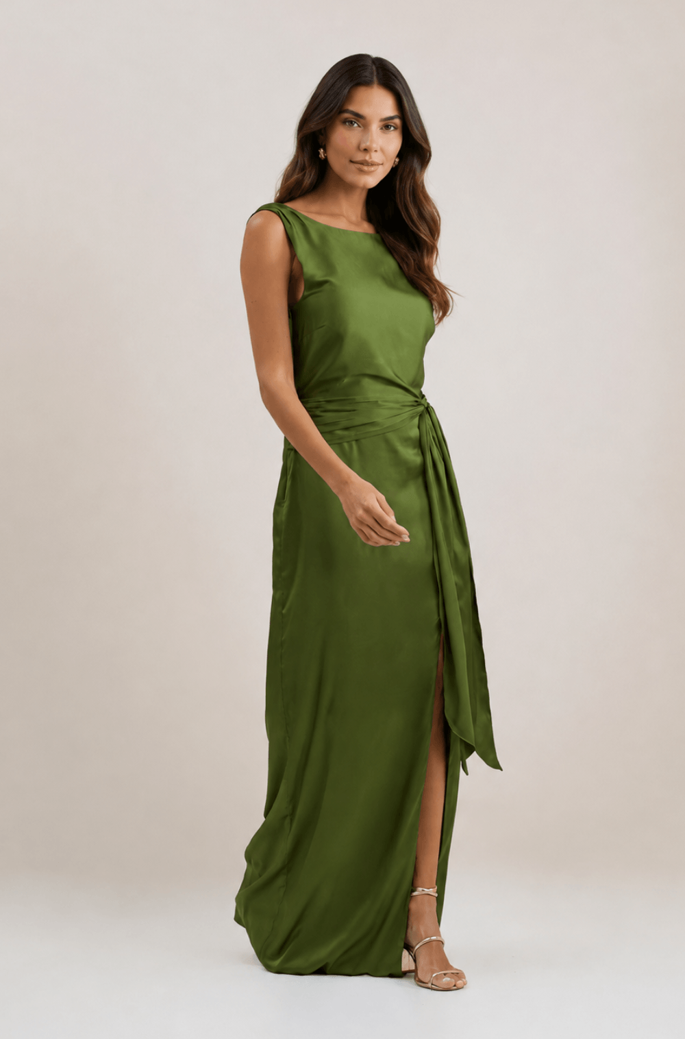 Vestido Longo Gisa Verde Oliva