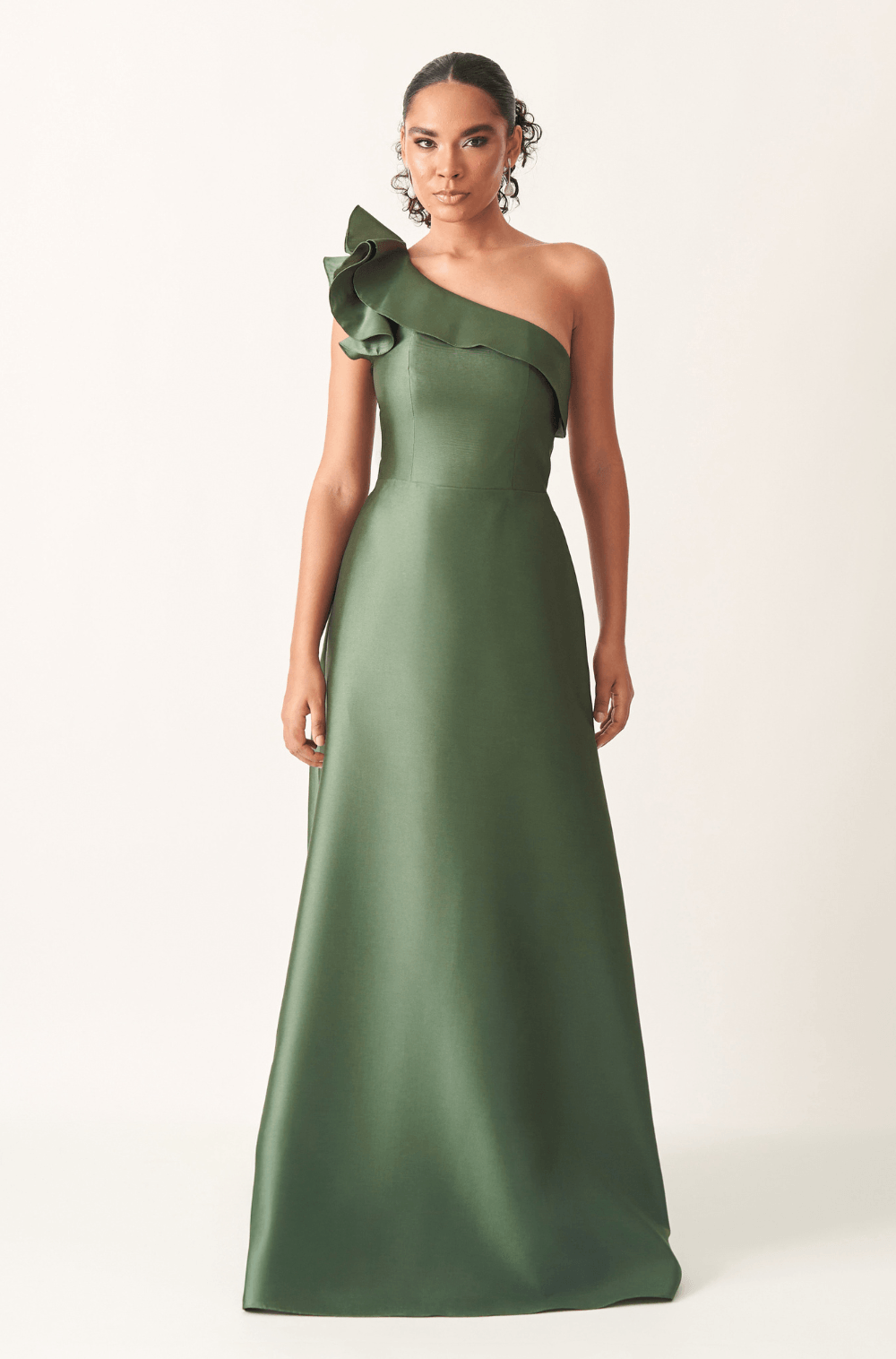 Vestido De Festa Longo Bianca Verde Oliva