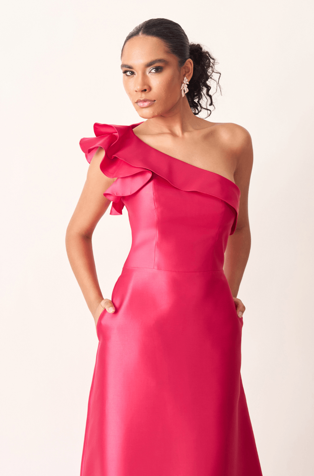 Vestido De Festa Longo Bianca Magenta - Hover