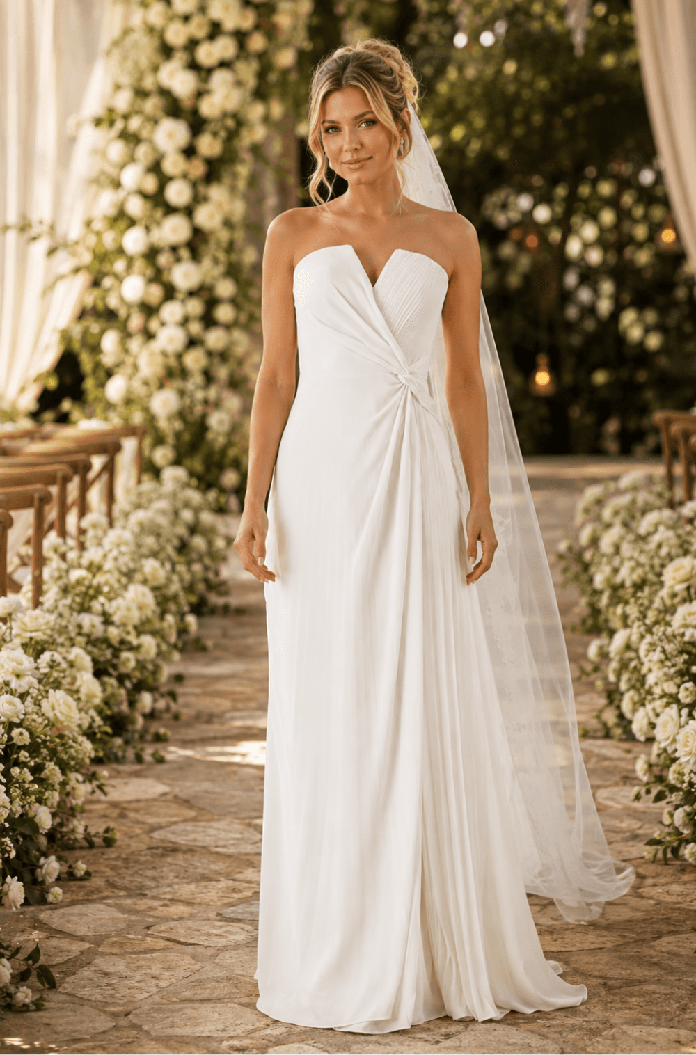 Vestido De Festa Longo Melina Off White