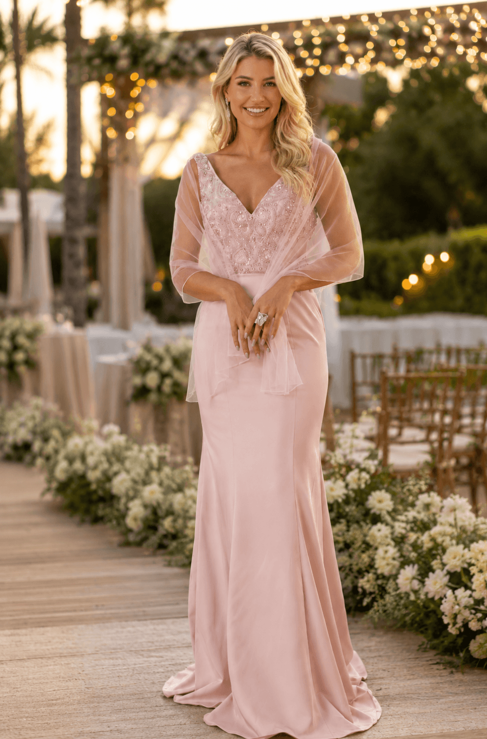 Vestido De Festa Longo Bordado Luc Rose