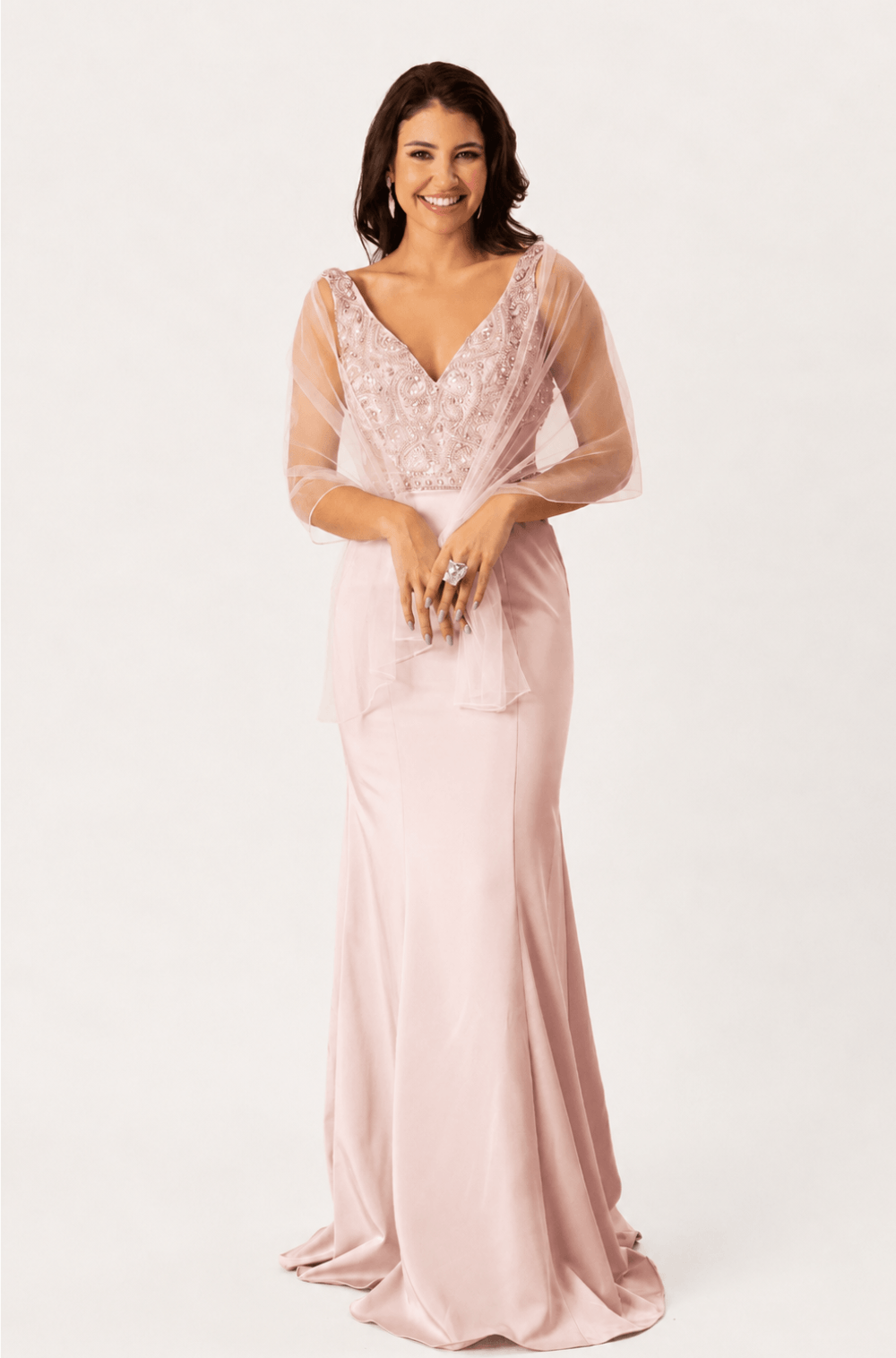 Vestido De Festa Longo Bordado Luc Rose - Hover
