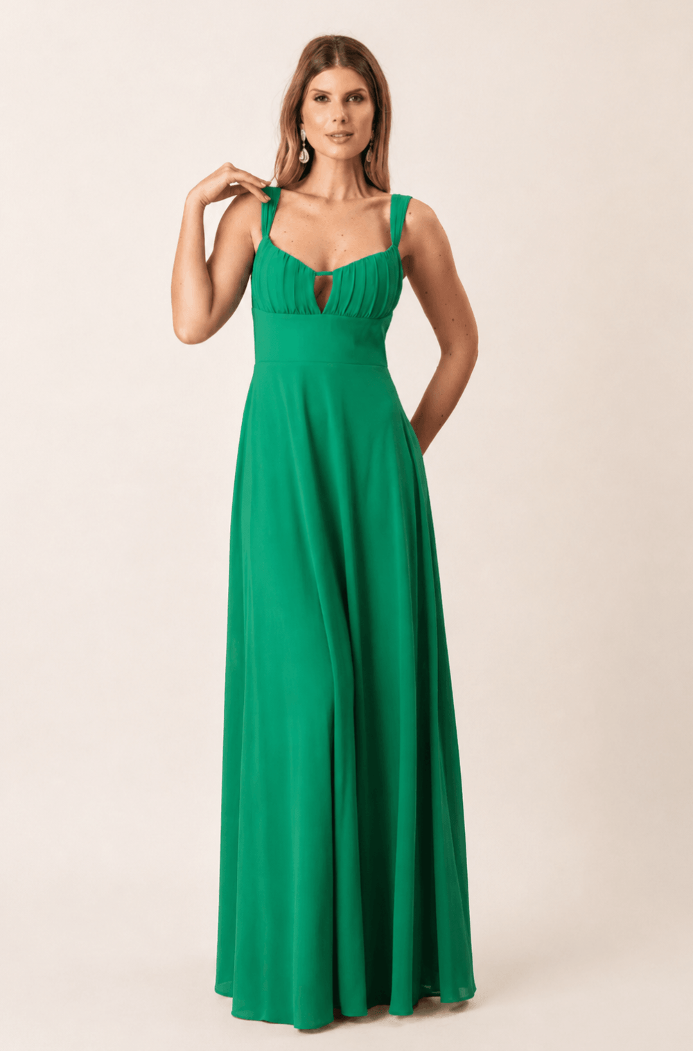 Vestido De Festa Longo Marie Verde