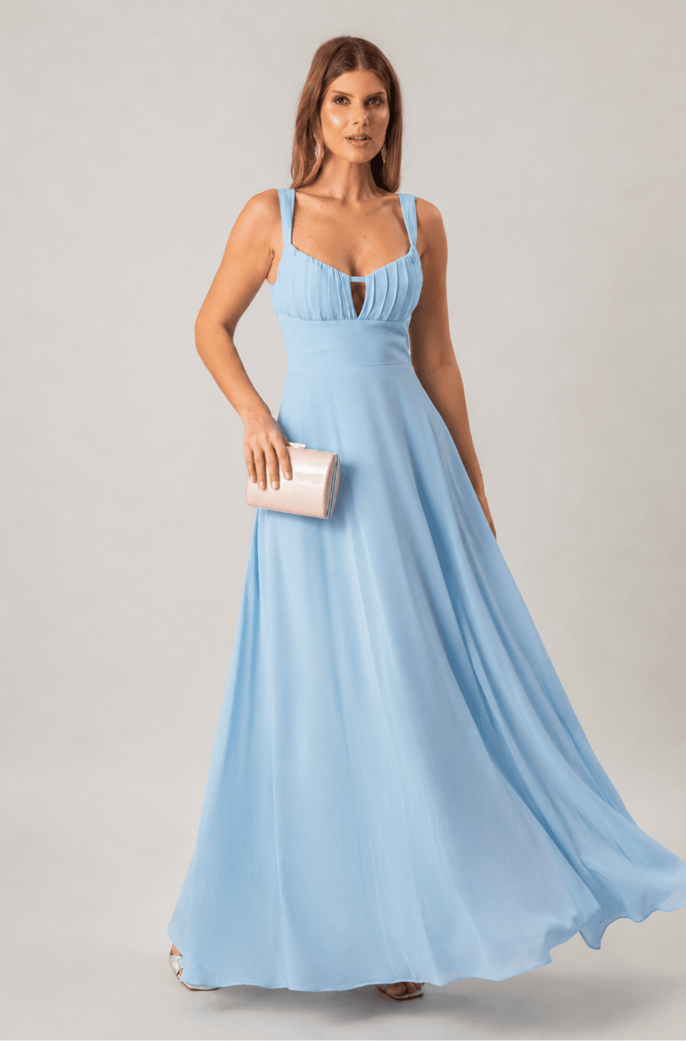 Vestido De Festa Longo Marie Azul Serenity