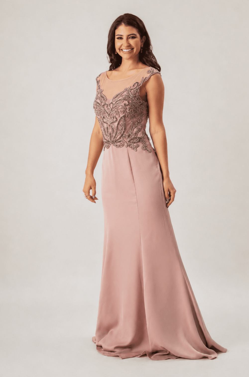 Vestido De Festa Longo Bordado Lina Rose