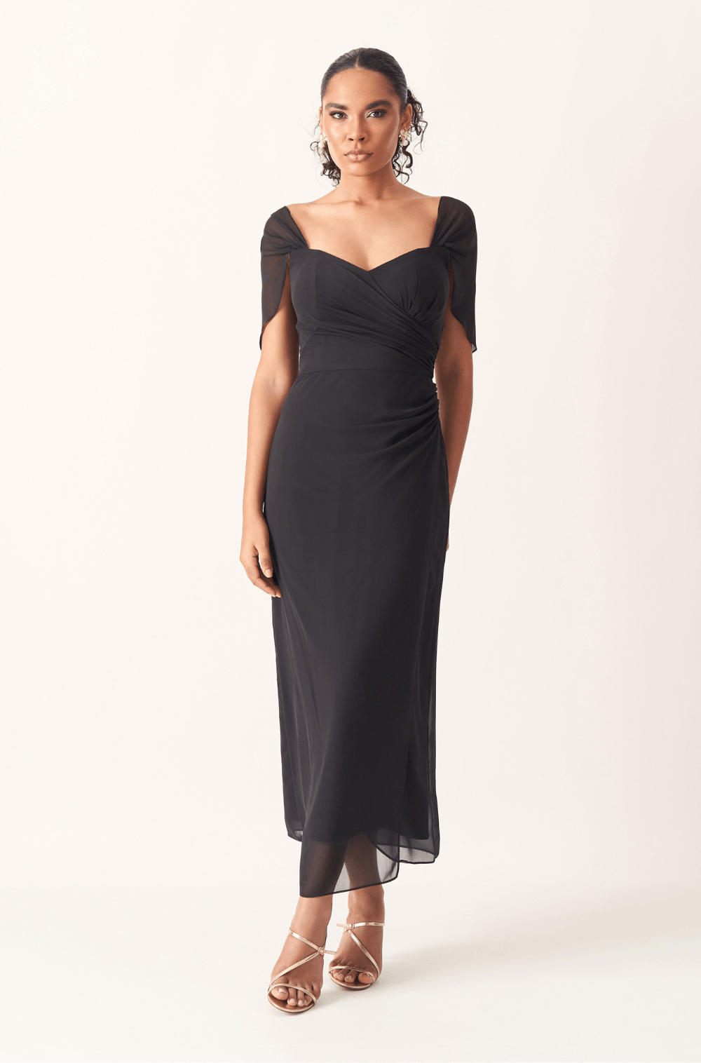 Vestido De Festa Midi Talita Preto