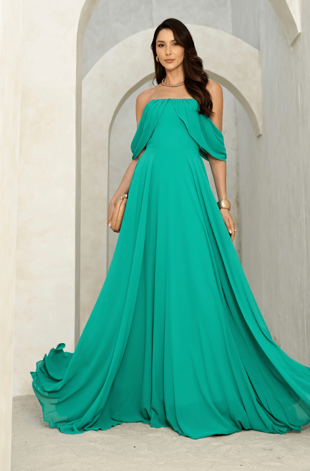 Vestido De Festa Longo Ema Verde