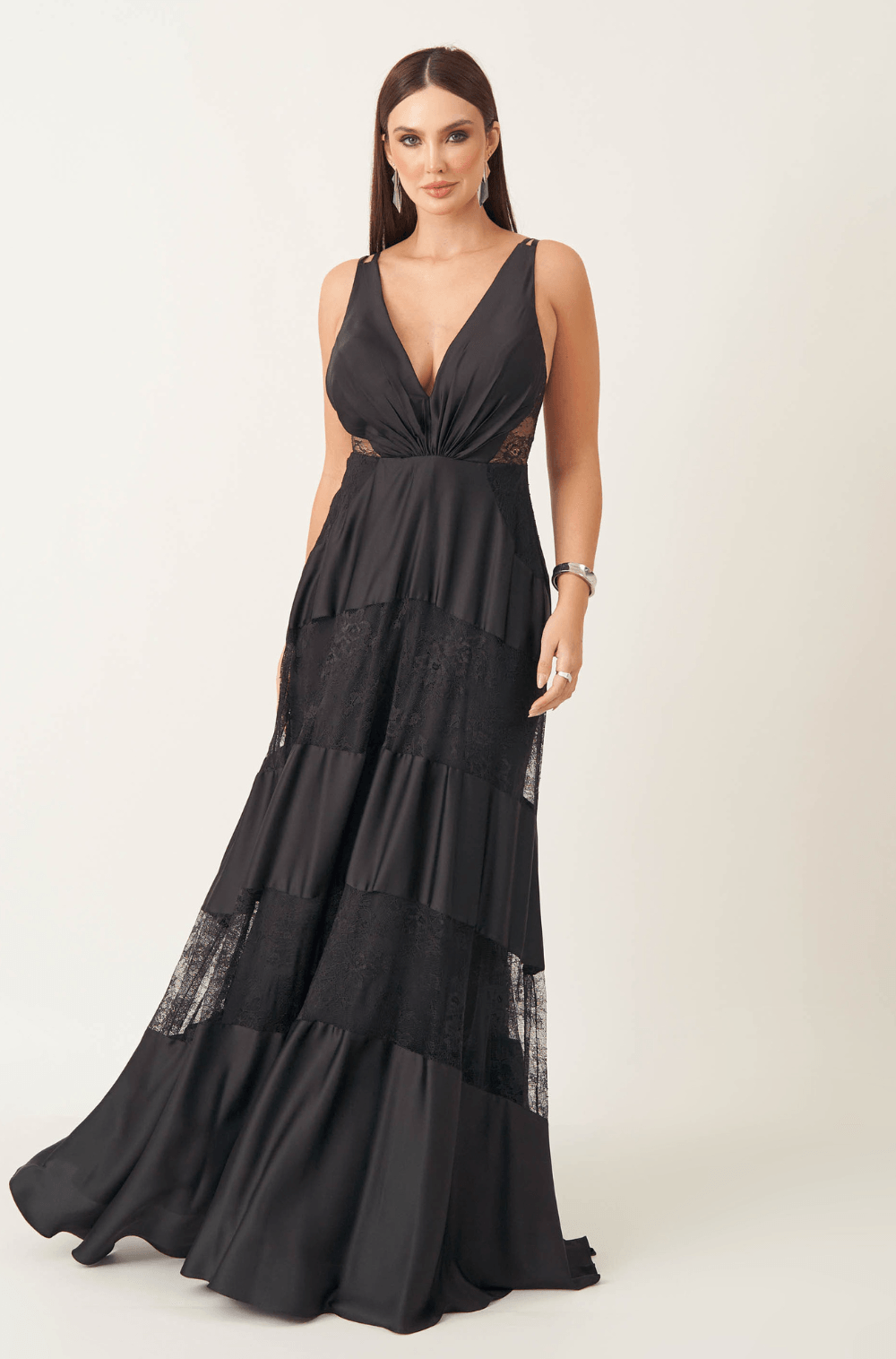 Vestido De Festa Longo Sabina Preto