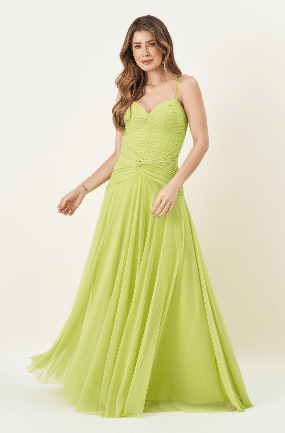 Vestido De Festa Longo Jussara Verde Lima