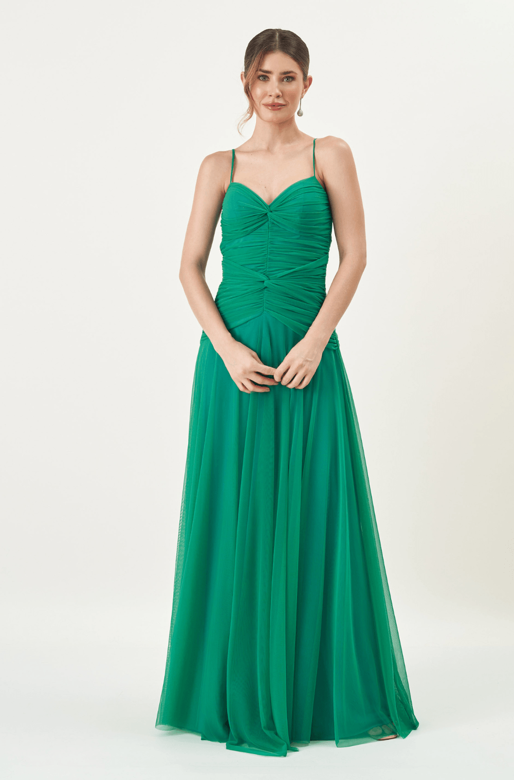 Vestido De Festa Longo Jussara Verde Esmeralda